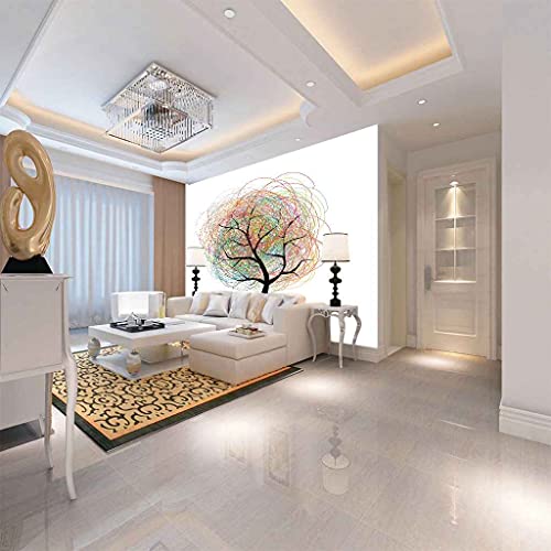 Papier Peint Auto-adhésif Art d'Arbre Couleur 300x210 cm Poster Mural 3D Salon - 5