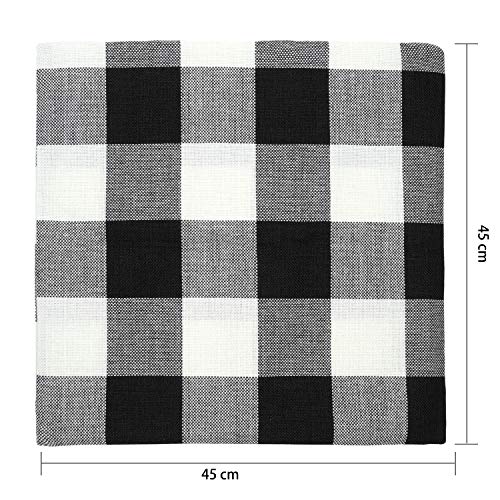 Aneco 4 Pack 18 × 18 Inch Pillow Cover Buffalo Plaid Black White Check Plaid Cushion Classic Tartan Linen Pillow Cover Sofa Bedroom Car #TOP1
