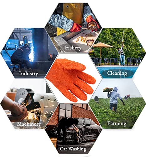 YeloYolker Rubber Chemical Resistant Work Gloves, 27.6” Long Waterproof PVC Pond Gloves - Image 4