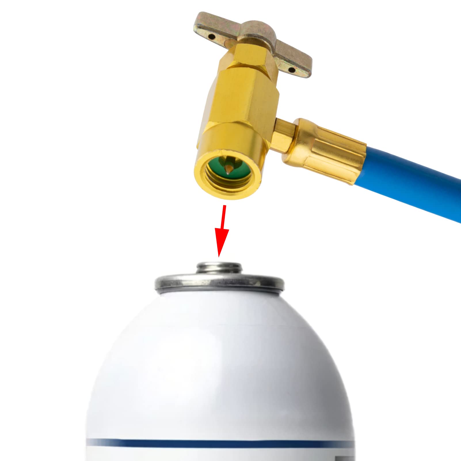 R134A Kit De Tuyau De Charge De Réfrigérant Pour Voiture AC Avec Jauge, Kit De Mesure De Recharge A/C 1/2 Peut Robinet De Jauge De Pression De Climatisation R134A Par Ketofa