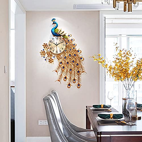 Reloj de pared pavo real moderno 60x93 cm miniatura 7