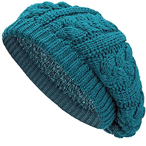 BYOS Womens Winter Cozy Cable Fleece Lined Knit Beret Beanie Hat (Set Available)