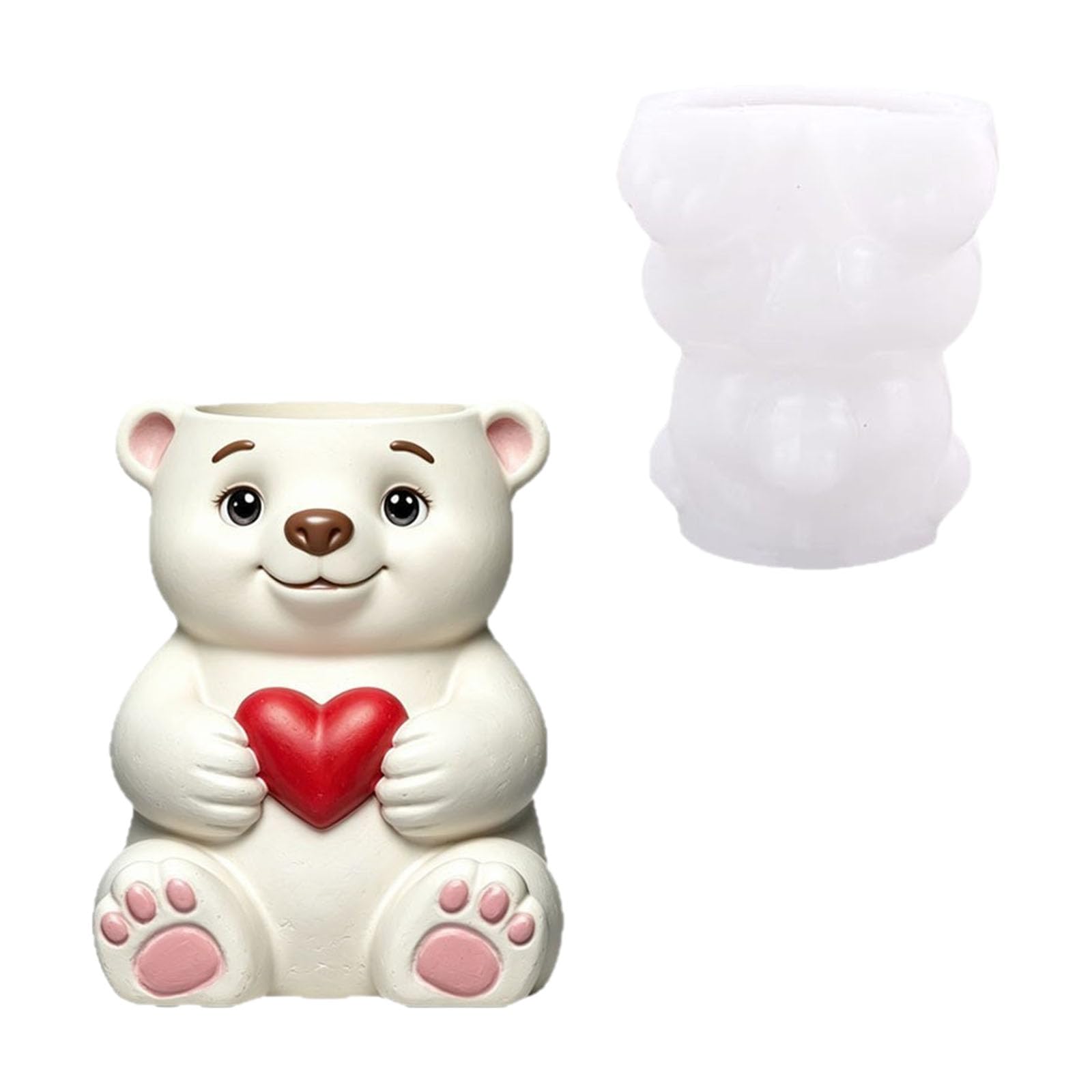 Jazuaiao Artistic Silicone Balloon Bear Shape Easy Demolding for Soap Projects Food Silicone