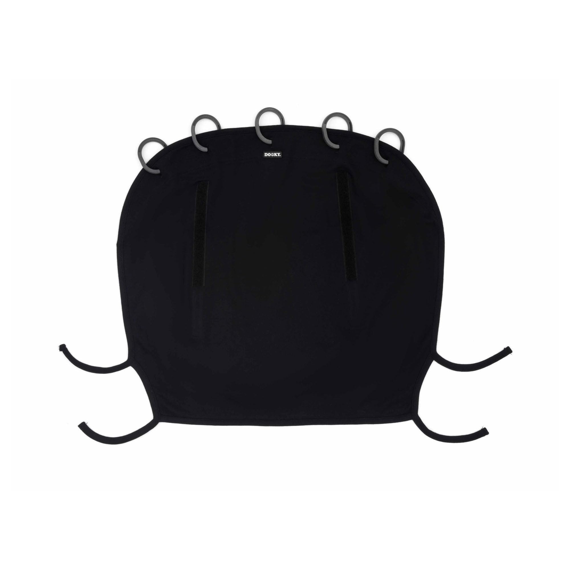Dooky Sunshade for Baby Car Seat/ Pram/ Stroller/ Pushchair, Universal Fit, Protects from Sun, Wind and Light Rain, UPF 50+ UV Protection, Easy to Install and Wash, Plain Black