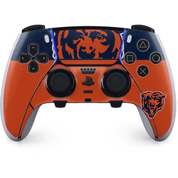 Skinit Decal Gaming Skin Compatible with PS5 DualSense Edge Pro Controller - Officially Licensed NFL Chicago Bears Zone Block Design