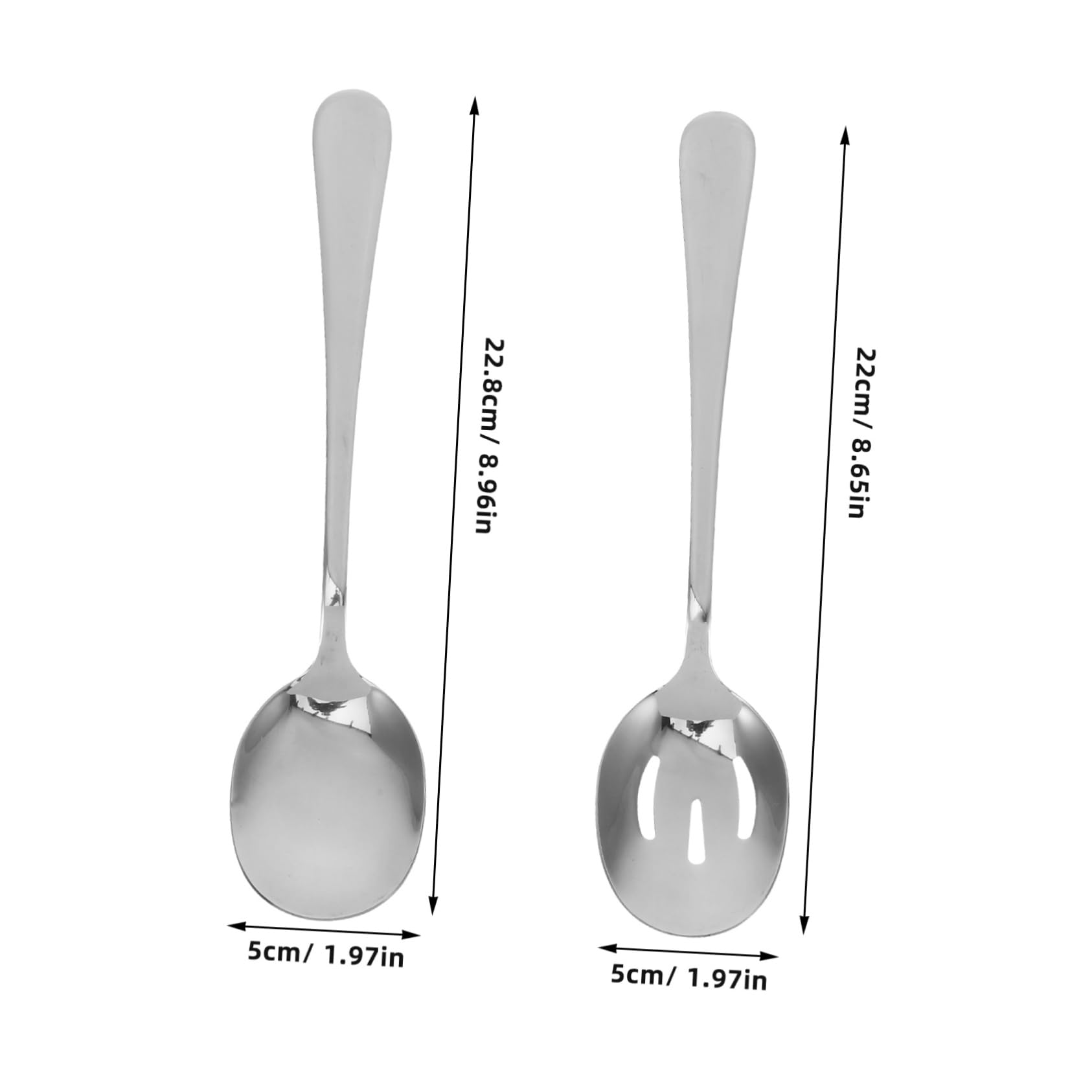 STOBAZA 1Set Stainless Steel Serving Utensil Includes Serving Spoons and Slotted Spoons for Parties Dinners Restaurants and Banquets