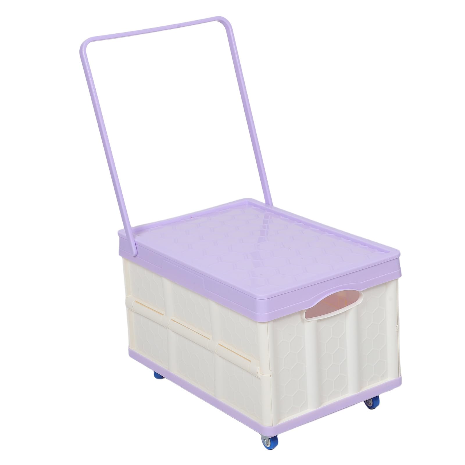 Caja de plástico Plegable con Ruedas - Carrito rodante para Almacenamiento Exterior, Carrito de Compras con Ruedas, Organizador de Maletero de plástico para SUV, Escuela, Oficina