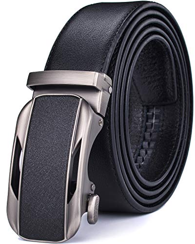Image of Beltox Men Leather Belt w Slide Ratchet Interchangeable Buckle
