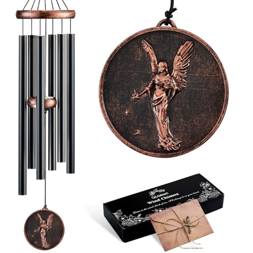 Gabzart Wind Chimes for Outside Vintage Angel Deep Tone Wind Chime Outdoor Clearance Memorial/Festivals/Birthday Gift for Mom Dad Women Grandma Home Garden Patio Decor (32 Angel)