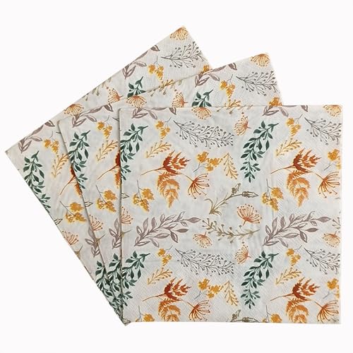 Dekorative Papierservietten mit Herbstblumen-Muster Servietten Herbst Pack of 20 Perfect for Birthdays Parties Meetings Autumn Table Decoration Herbst Servietten