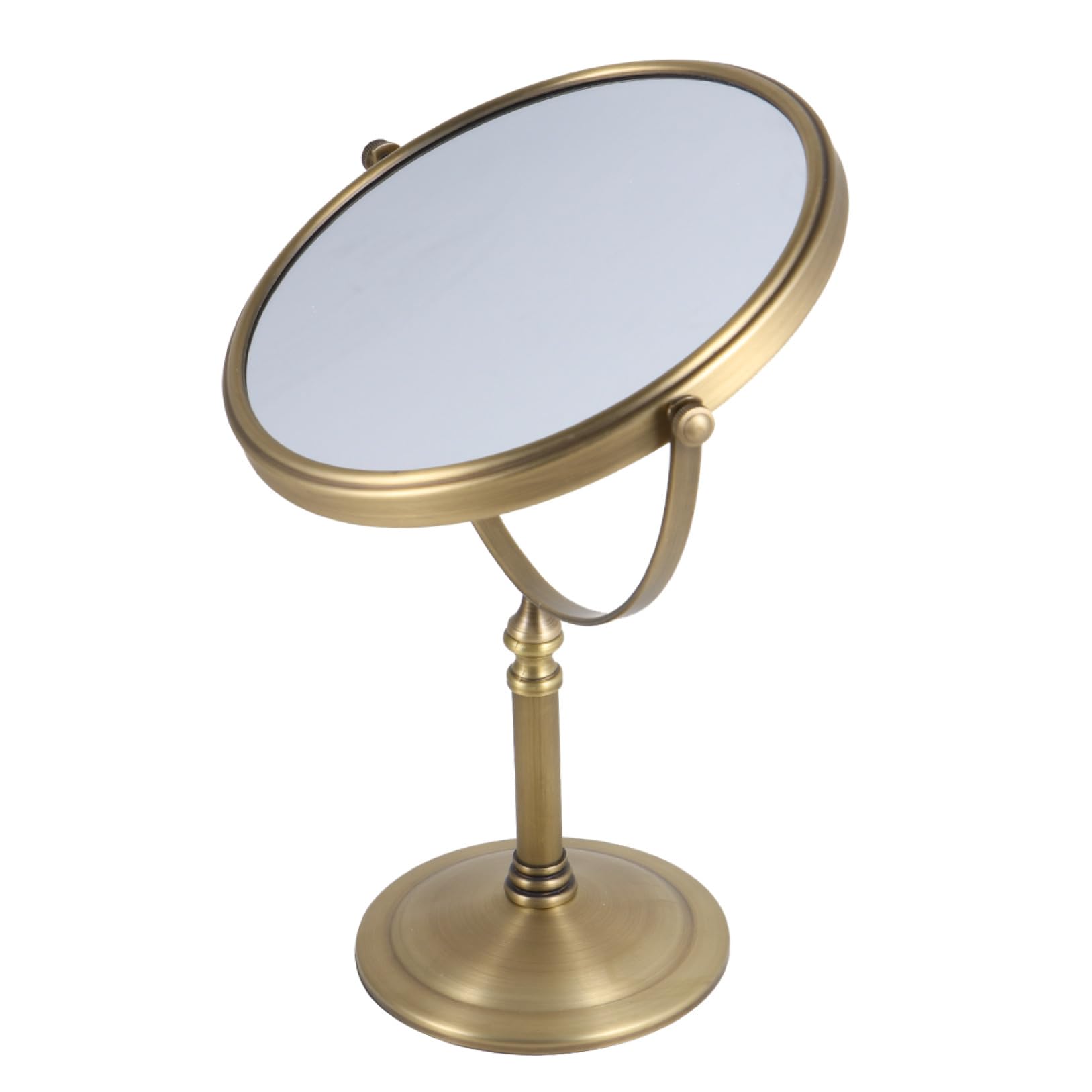 POPETPOP Espejo de Escritorio Doble Cara Aumento 7X 8 Pulgadas Marco de Metal Resistente Base Antideslizante para Mujeres Maquillaje y Cuidado Personal