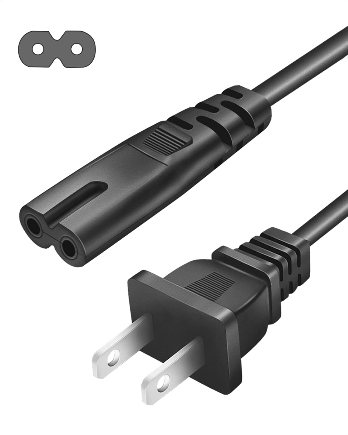 Lenmu Mica 10FT 2 Prong Power Cord