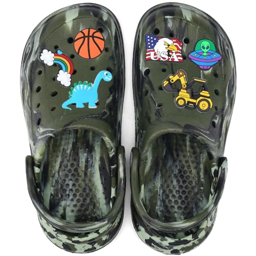 Image of Kids Tie Dye Garden Clogs for Boys Girls | Lightweight Slip-On Water Shoes with Arch Support