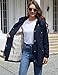 LOMON Women Rain Jacket Lightweight Hooded Jackets Women Lined Trench Coats Waterproof Outdoor Hiking Raincoat Navy Blue L (Cute Plaid Lining)