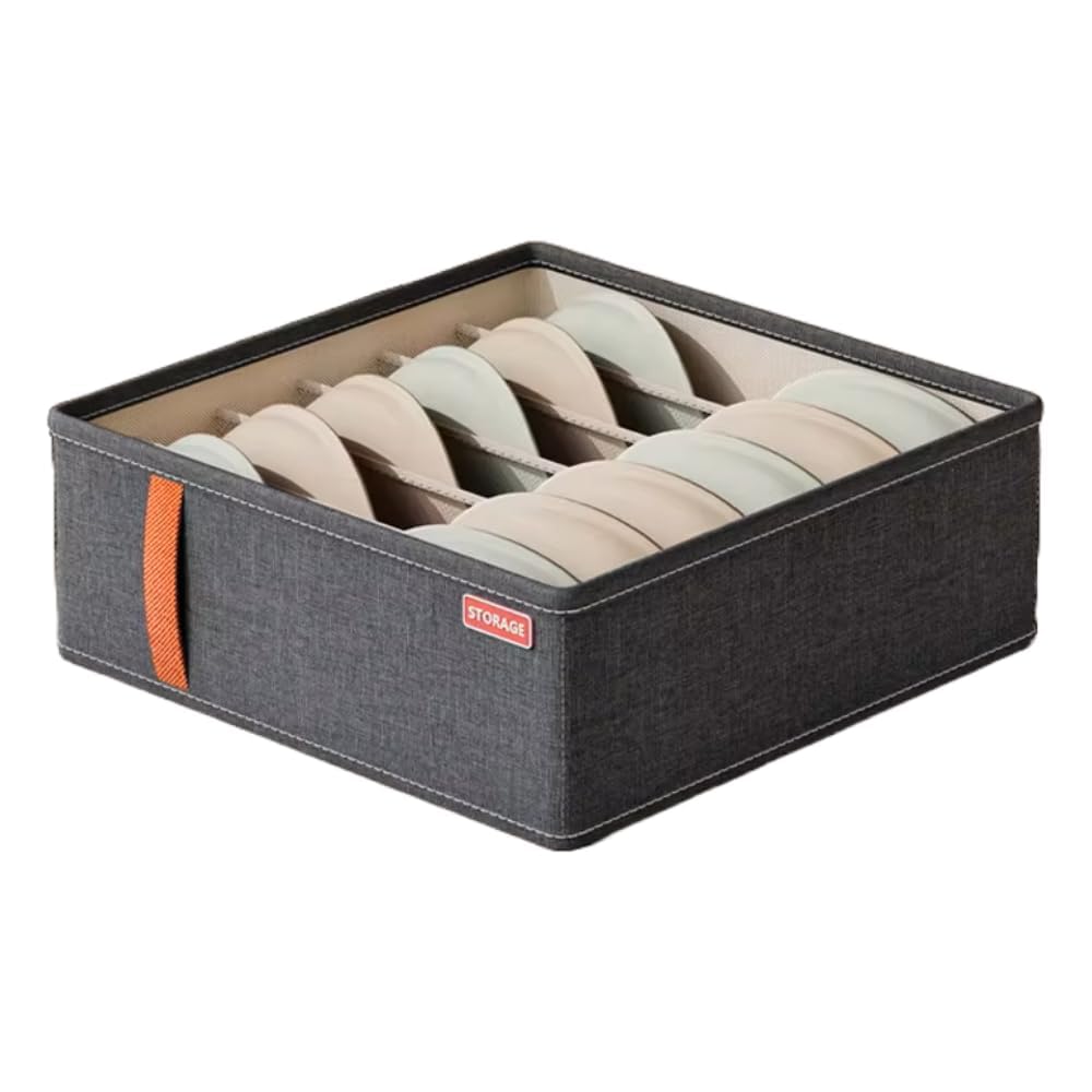 CRESCENT COZY | Set of 3 Foldable Fabric Storage Boxes | Closet Organizers in Small, Medium, and Large Sizes | Perfect for Clothes, Underwear, Socks, and Pants