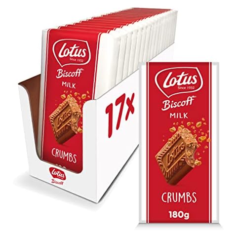 Lotus Biscoff Crunchy Belgian Milk Chocolate Bar, 180g (Pack of 17) Cover