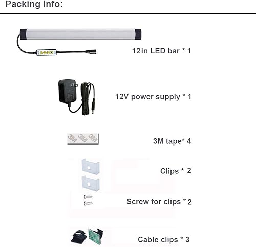 Miniatura 7 de Iluminación regulable debajo del gabinete, barra de luz LED RGB, lámpara de control en línea, luces multicolor debajo de la encimera para