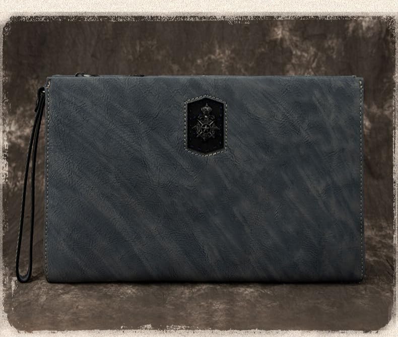 Genuine Leather Mens Vintage Clutch Bag Retro Envelope Purse Business Casual Handheld Wallet2