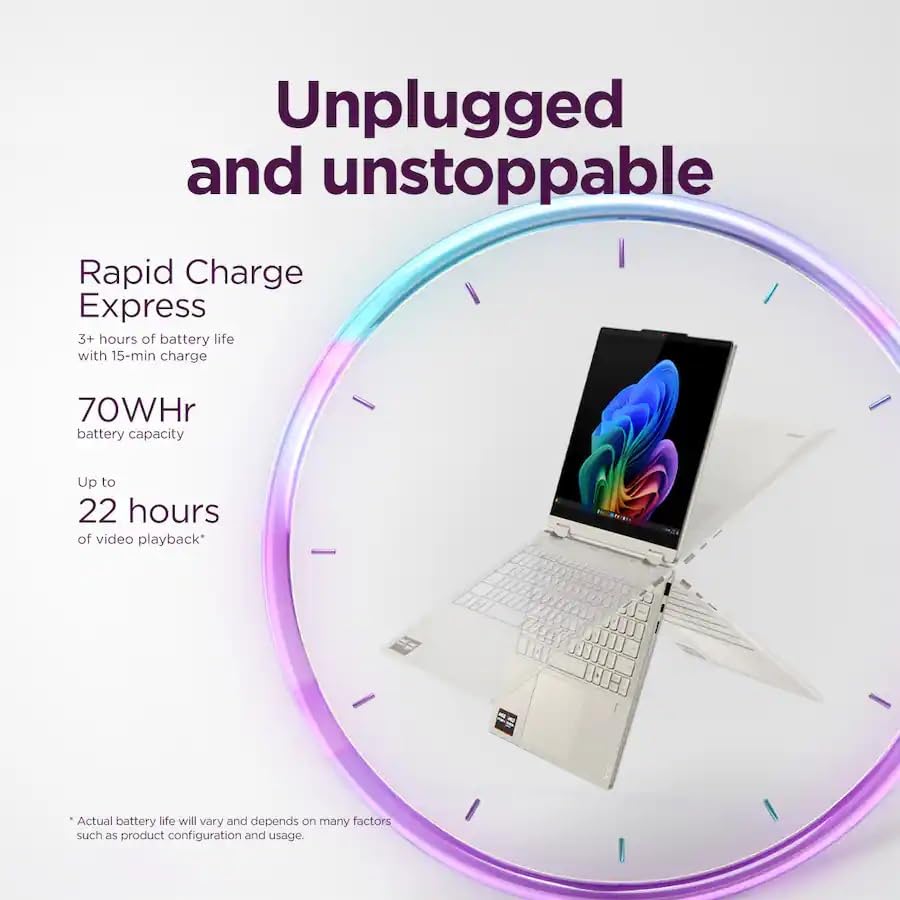Image of Customized Laptop, Created Using Lenovo Yoga 7 2-in-1 Copilot+ AI PC Laptop, 14 inch 2K OLED Touch (100% DCI-P3), AMD Ryzen AI 5 340, 16GB LPDDR5 2TB SSD, Wi-Fi7, Backlit KB, Windows 11, Seashell