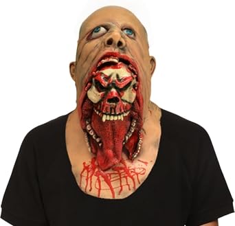 Latex Biohazard Mask for Halloween Costume Haunted House Props Scary Creepy Masking Tool