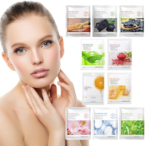 FEXPDL Face Masks Skincare, 10Pack Sheet Face MaskHydrating Face Mask Pure Natural Plant Extracts Face Mask Set, Face Masks Skin Care Deep Cleansing Face Mask Beauty for All Skin Types - Image 7
