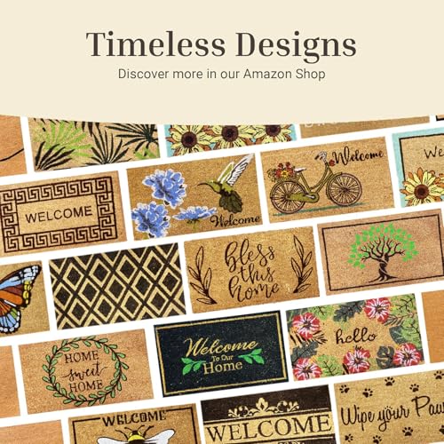 Image of Amazon Brand - Umi 100% Natural Coir Doormat for Home Entrance - Anti Skid with Rubber Backing Durable & Eco-Friendly Door Mat Coir Mat Indoor & Outdoor with Home Sweet Home Print (71x45 cm)
