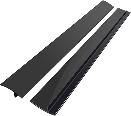 Cubierta de silicona para encimera de estufa (paquete de 2, 25 pulgadas, negro), no adhesiva, resistente al calor, relleno de huecos para estufa de