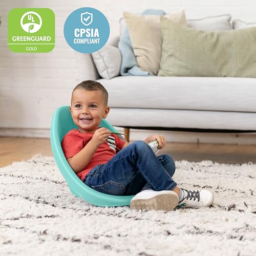 Image of ECR4Kids Leaf Floor Seat, Rocker Chair, Seafoam, 6-Piece,Plastic
