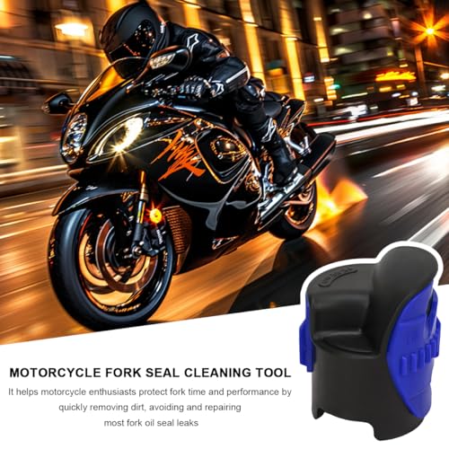 Image of 2 PCS Motorcycle Fork Seal Cleaner Tool, Front Fork Seal Cleaner Removal Tools Fits 45-55mm Seal Mate Oil Level, Motorcycle Dirt Bike Cleaning Shock Repairing Absorber Tool (Blue)