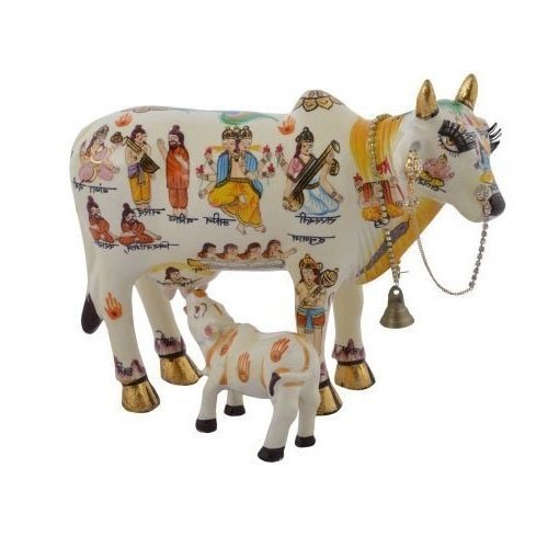 Buy Shrisha Creation Porcelain Hand Painted Kamadhenu Cow with