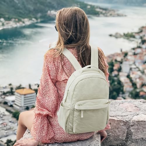 G4Free Small Nylon Backpack for Women Men, Lightweight Bookbag Backpack Daypack for Travel Work Hiking, Beige by G4Free - Used condition - Image 8