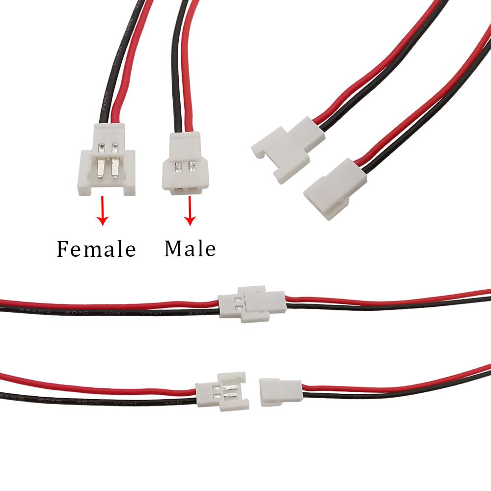 15CM MX2.0 2Pin Wire Connector 2.0mm Pitch MX 2P Male Female Charger Socket Aerial Docking 26AWG DIY Electronic Cable(20Pair)