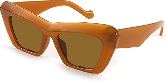 Karsaer Vision Retro Vintage Cateye Sunglasses for Women Square Frame 90s Sunglasses Trendy Classic 70s Shades