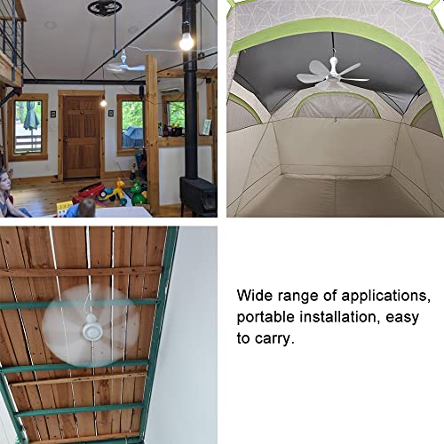USB Mini Small Ceiling Fan quiet Camping RV Fans Emergency Portable Outdoor Hanging Gazebo Canopy Dorm Fans Silent For Tent,Hiking,Outages Home Room with Remote Battery operated,Power Bank powered - Image 5