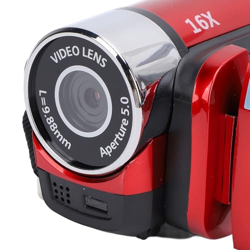 Câmera de Vídeo TYTOGE Filmadora 16MP 1080P HD Zoom Digital 16X Tela de Rotação de 2,4 Polegadas Gra