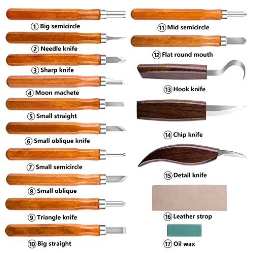 image for Wood Carving Tools Set 19pcs for Beginners Professionals, FOX FAIRY Wo