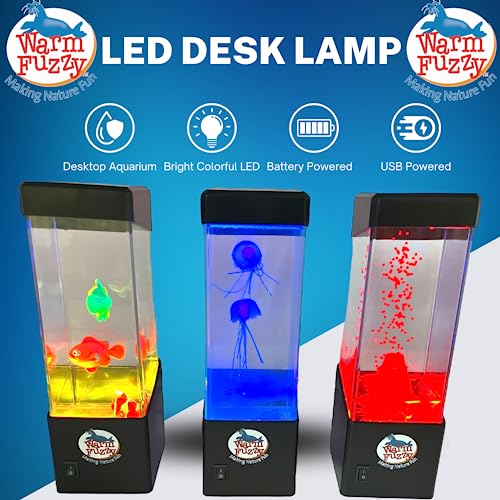Image of WARM FUZZY Toys (1) Clownfish Lamp - Battery-Powered and USB Color-Changing Lava Lamp for Positive Energy - Perfect Home Office Decor or Gift for Kids