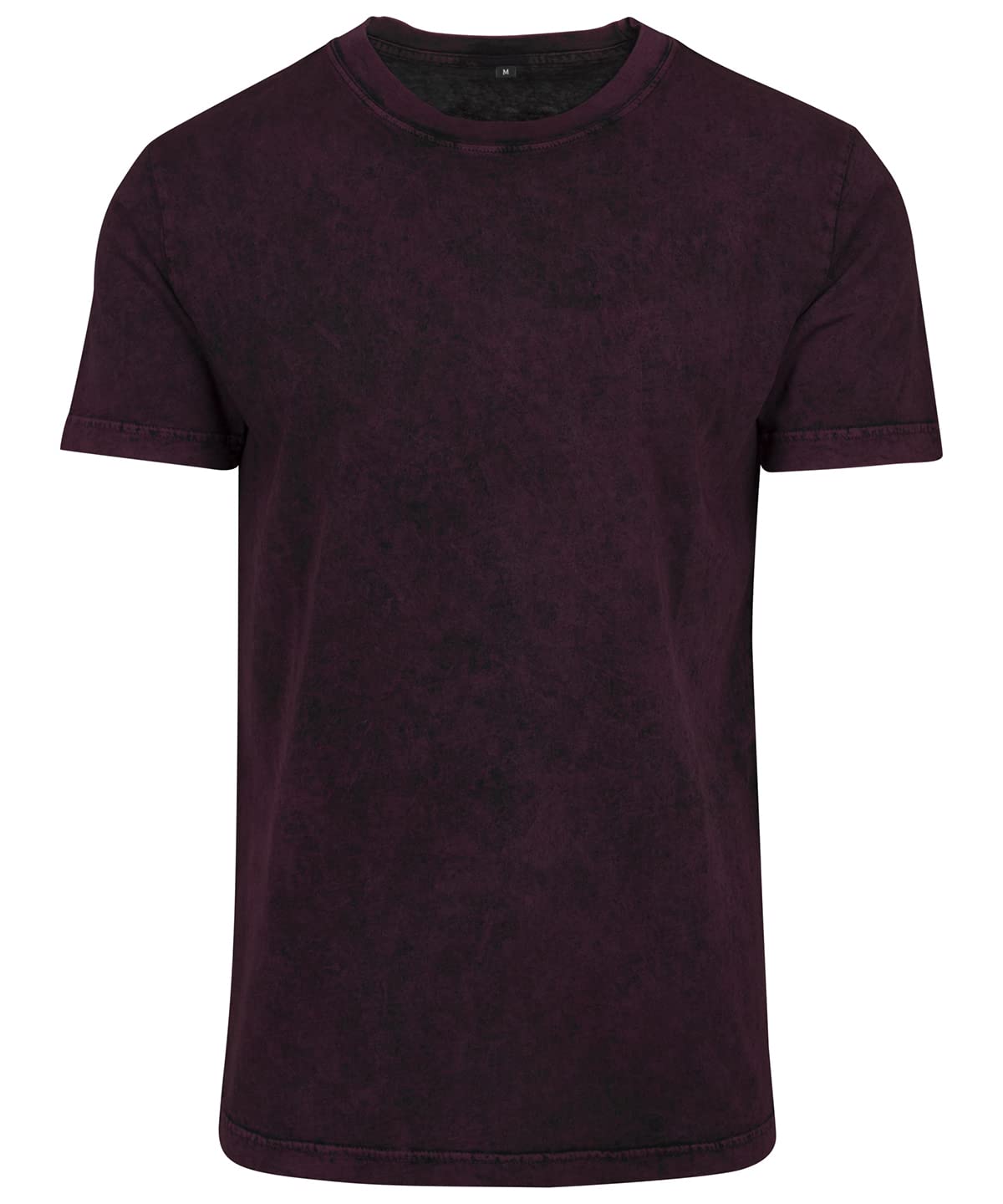 COOZO Mens Acid Washed T-Shirt - Berry/Black - L