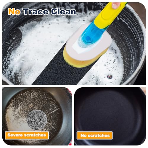 Image of Packs Refill Heads Compatible with Dish Daddy, Non-Scratch Wand Refill Sponge Heads Compatible with Scrub Daddy, Upgrade Much Thicker and Durable (6)