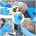ZENELANEP High-Density Silicone Pet Grooming Gloves with Enhanced Five Finger Design for Bathing, Massaging Dogs and Cats (Blue)