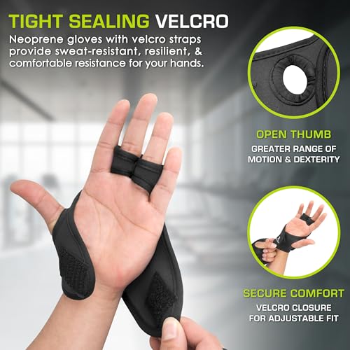Image of ProsourceFit Weighted Gloves Set, 2 lb Pair / 1 lb Each, Neoprene Hand Weights for Walking, Cardio, Aerobics, Boxing, Toning, and Sculpting