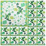 ifundom Servilletas de Papel Desechables para Cena Diseño de Trébol, 20 Unidades para Fiesta del Día de San Patricio, Material Suave y Duradero, Ideales para Eventos y Celebraciones