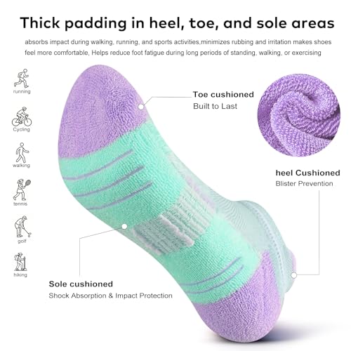 Image of cuangya Ankle Socks for Women - Athletic Low Cut Running Cushioned Socks (3-5 Pairs)