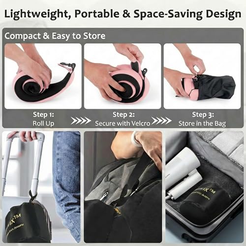 Image of Travel Neck Pillow for Airplane, Memory Foam 360 Wrap Around Neck Support for Sleeping on Long Flights, Washable Cover with Adjustable Fit, Eye Mask & Earplugs, Portable for Car & Office
