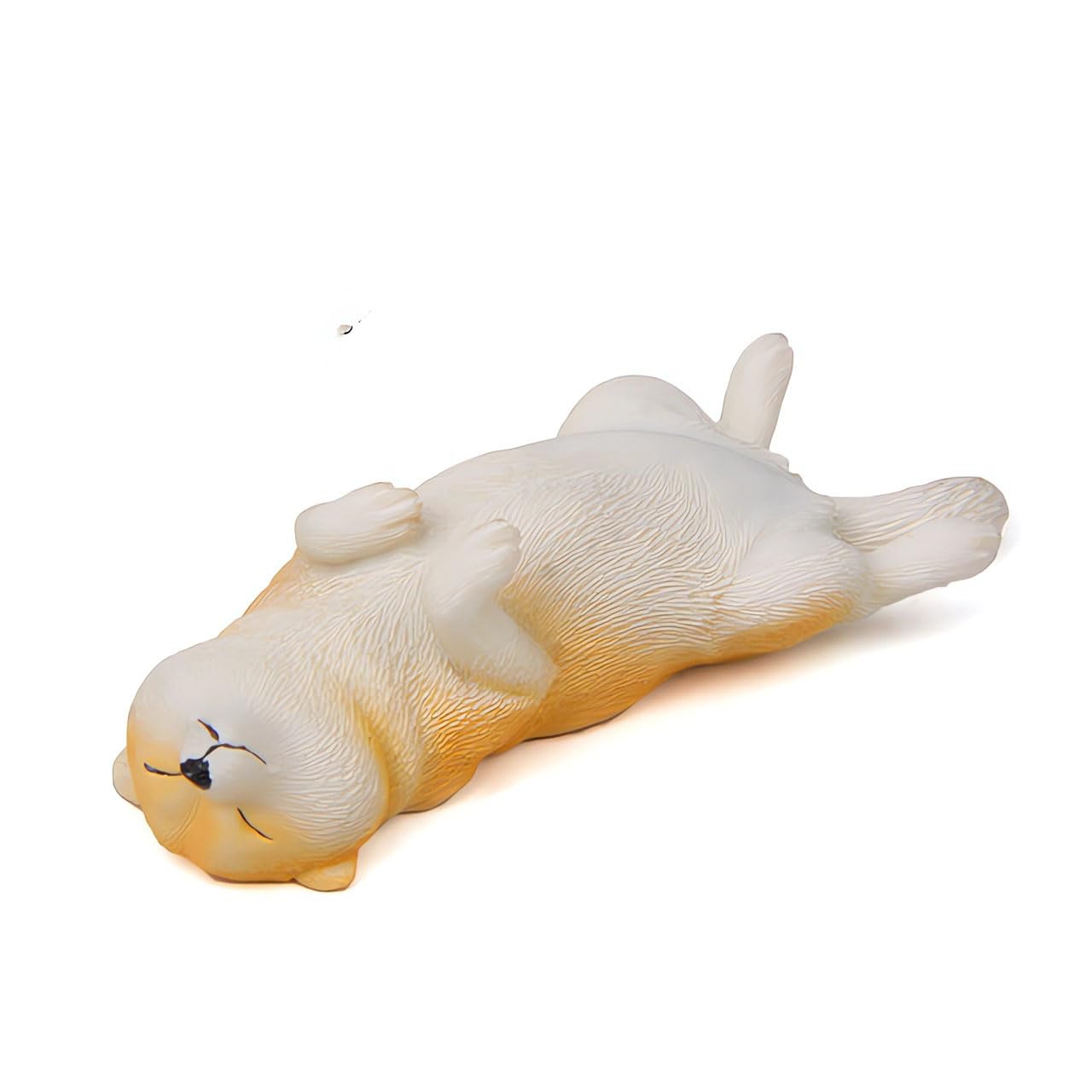 CHUOZI Shiba Inu Cub Decorative Statue,Miniature Dog Collectibles ” Lying Sleeping Figurine, Realistic Lifelike Animal Home Decoration, Polyresin. (Lying Flat (Orange))