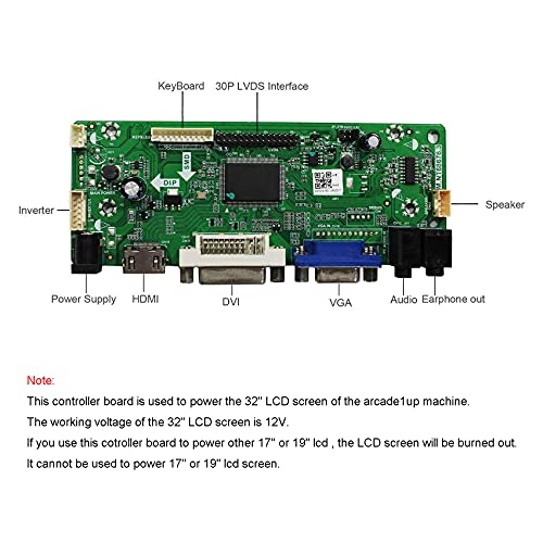 Image of VSDISPLAY DVI VGA LCD Controller Board Compatible with 32 inch 1920x1080 LCD | HV320FHB N00 N02 N10 N80 N4K F40 LVDS Interface LCD Screen