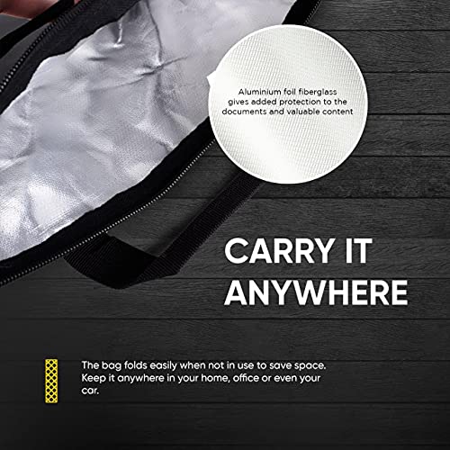 Wilstock Fireproof Document Bag - 13"X 9.4" - Freproof Waterproof Bag With Zipper, Money Bag, Safe Storage Pouch, Fire Safe Document Holder, Easy To Carry In An Emergency #TOP3