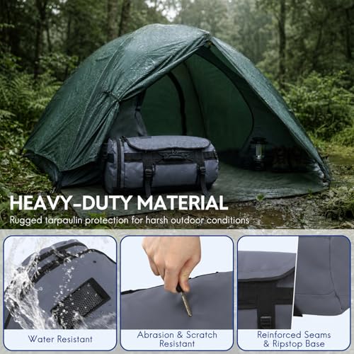 Image of Haimont Heavy Duty Convertible Travel Duffel Backpack, Grey, 45L