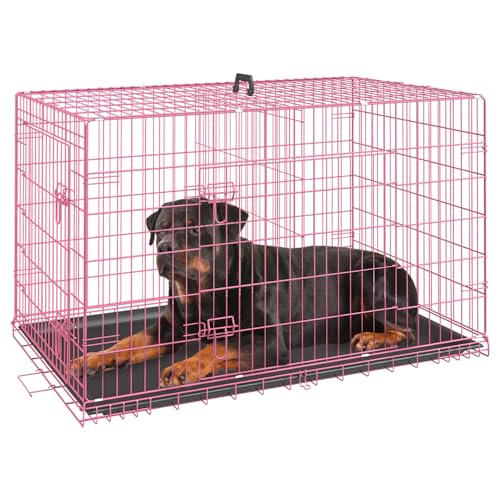 FDW Dog Crate for Large Dogs 42 Inch Folding Metal...