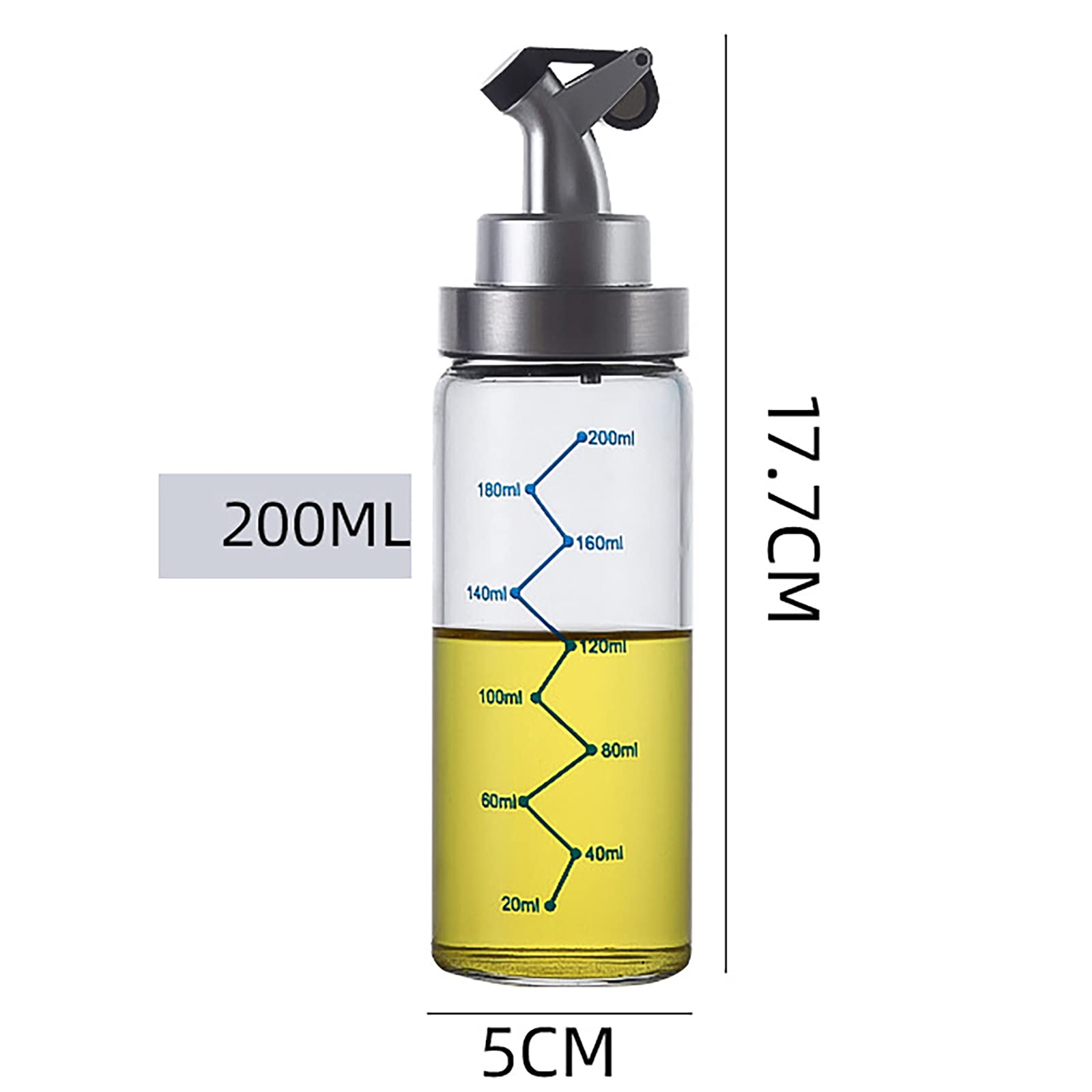 Dispenser Per Olio D'oliva Da 630 Ml  21 Oz , Contenitore A Tenuta Stagna Per Salse Bottiglia In Vetro Verde Per Cucina 98840487